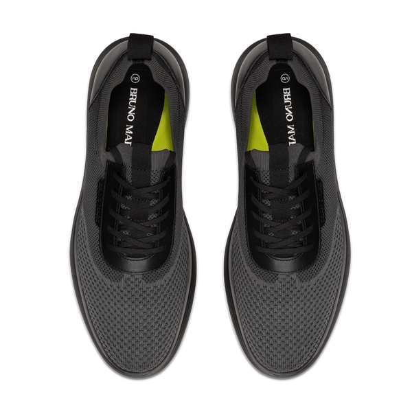 [MaxFlex SuiteBreeze+] Men's Breathable Oxford Knit Sneakers - BLACK-NEON GREEN - 4